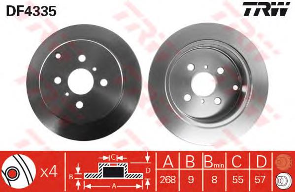 Disco do freio traseiro TRW DF4335 preço, a partir de 48,53 USD