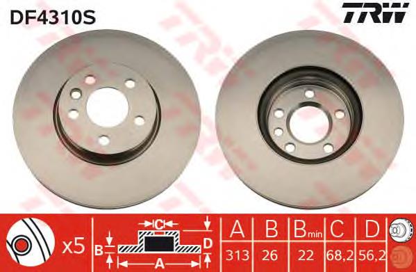 Disco do freio dianteiro TRW DF4310S preço, a partir de 74,71 USD