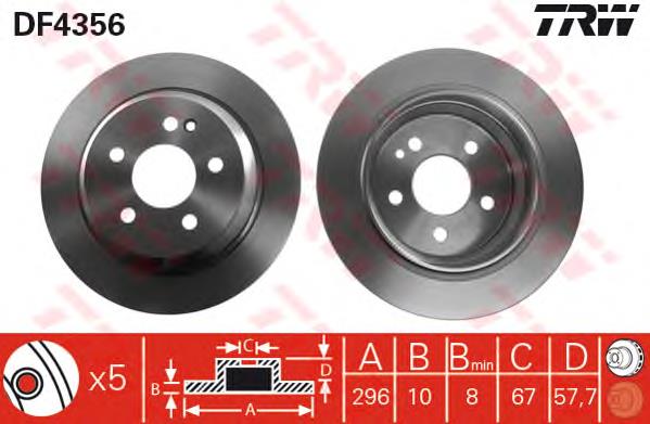 Disco do freio traseiro TRW DF4356 preço, a partir de 40,07 USD