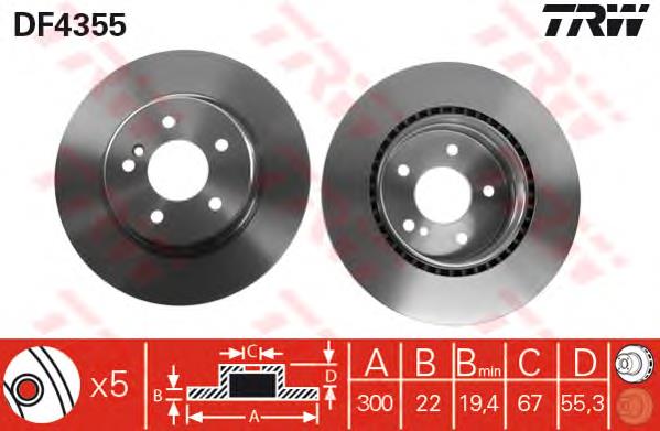 Disco do freio traseiro TRW DF4355 preço, a partir de 62,89 USD