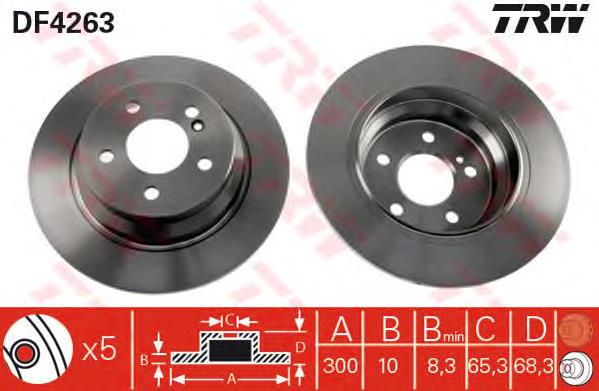 Disco do freio traseiro TRW DF4263 preço, a partir de 47,67 USD