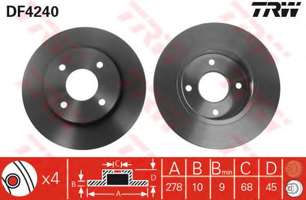 Compre 4320699J04 Nissan/Infiniti Disco do freio traseiro