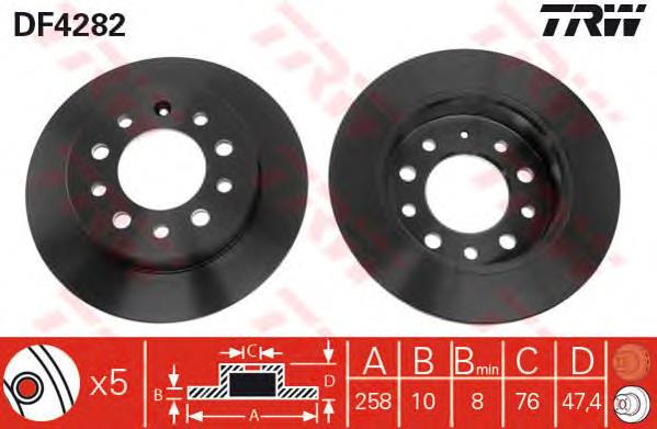 Disco do freio traseiro TRW DF4282 preço, a partir de 62,99 USD