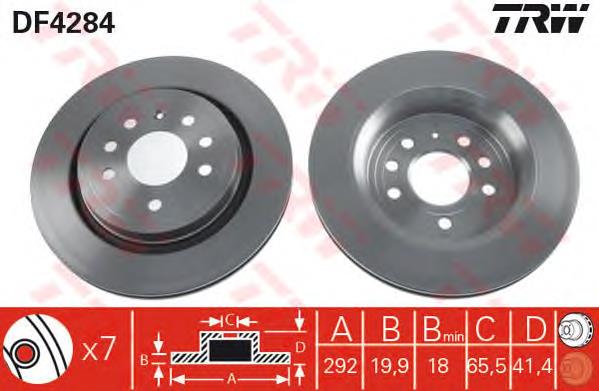 Disco do freio traseiro TRW DF4284 preço, a partir de 44,53 USD