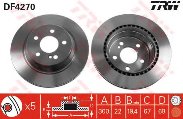 Disco do freio traseiro TRW DF4270 preço, a partir de 46,15 USD