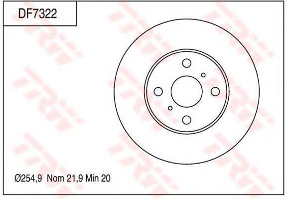 4351252080 Toyota Disco do freio dianteiro