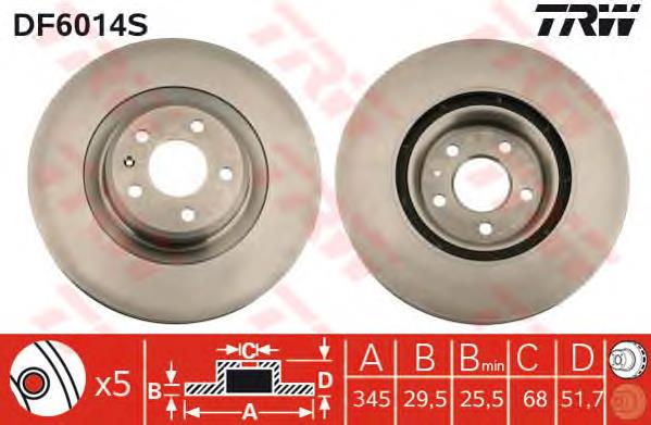 Disco do freio dianteiro TRW DF6014S preço, a partir de 100,95 USD