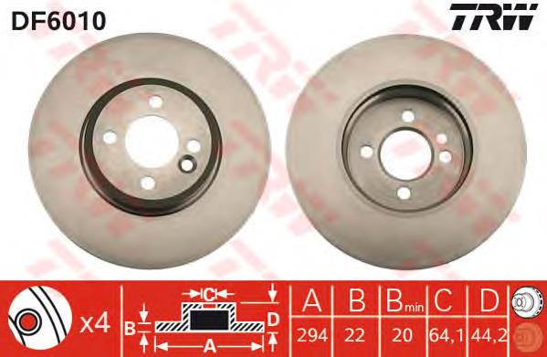 Disco do freio dianteiro TRW DF6010 preço, a partir de 59,42 USD