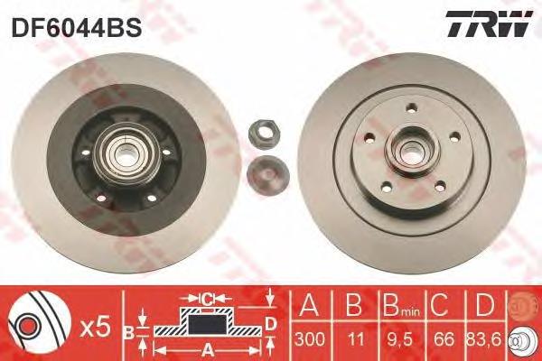 Disco do freio traseiro TRW DF6044BS preço, a partir de 112,23 USD