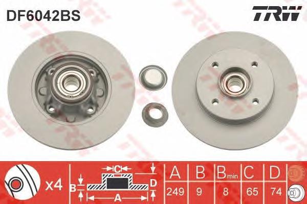 Disco do freio traseiro TRW DF6042BS preço, a partir de 109,33 USD