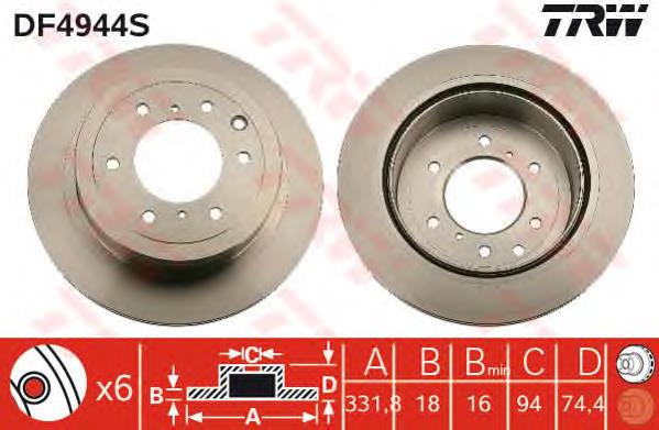 Disco do freio traseiro DP516C Japan Parts