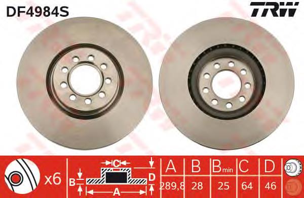 Disco do freio dianteiro TRW DF4984S preço, a partir de 55,72 USD