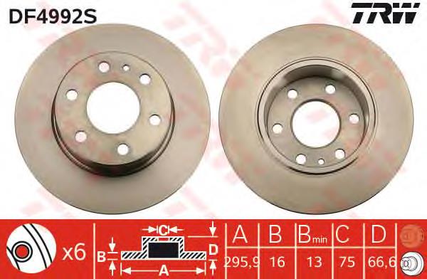 Disco do freio traseiro TRW DF4992S preço, a partir de 63,41 USD