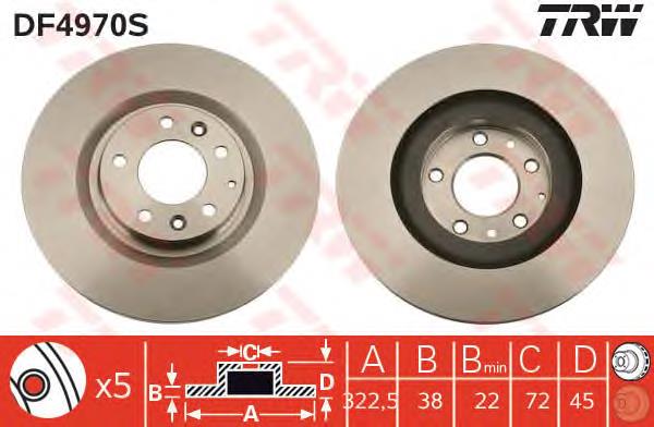 Disco do freio dianteiro TRW DF4970S preço, a partir de 64,67 USD