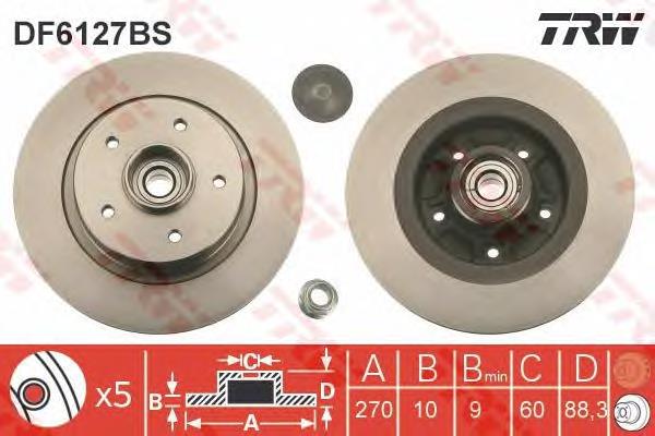 Disco do freio traseiro TRW DF6127BS preço, a partir de 91,16 USD
