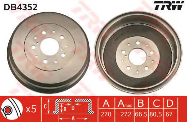 Tambor do freio traseiro TA220C Japan Parts