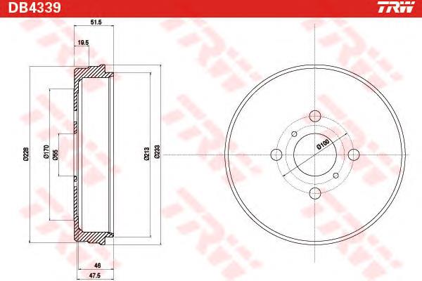 Tambor do freio traseiro TA212C Japan Parts