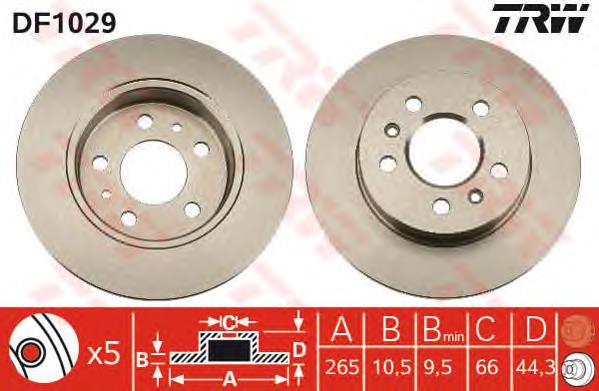 Disco do freio traseiro TRW DF1029 preço, a partir de 31,75 USD