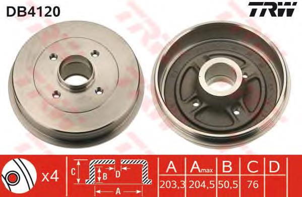 Tambor do freio traseiro TRW DB4120B preço, a partir de 65,21 USD