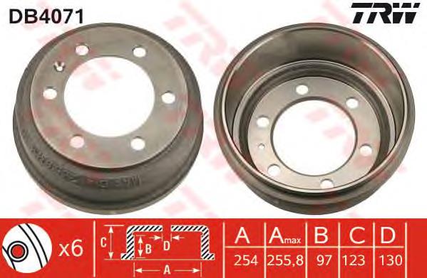 Tambor do freio traseiro 14559010 Brembo