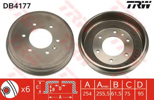 Tambor do freio traseiro TRW DB4177 preço, a partir de 66,73 USD