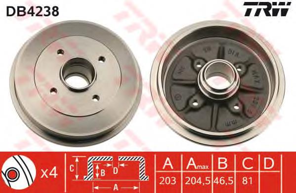 424740 Peugeot/Citroen Tambor do freio traseiro