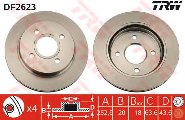 Disco do freio traseiro Brembo 09570875