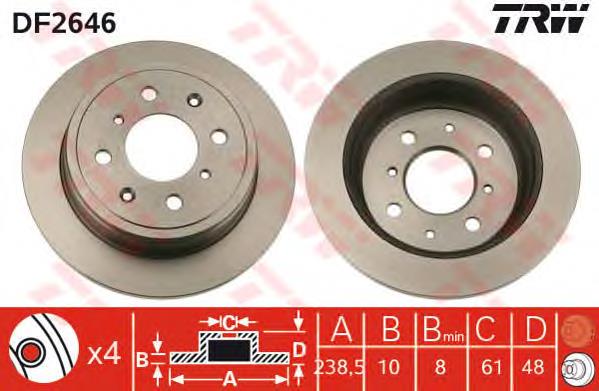 DP402C Japan Parts Disco do freio traseiro
