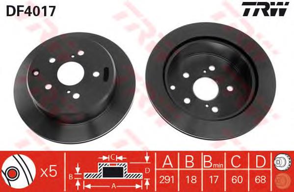 Disco do freio traseiro TRW DF4017 preço, a partir de 53,79 USD