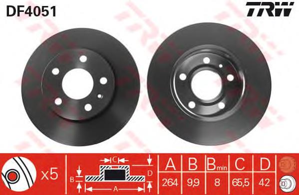 Disco do freio traseiro TRW DF4051 preço, a partir de 36,34 USD