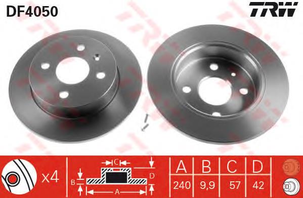 Disco do freio traseiro TRW DF4050 preço, a partir de 28,96 USD