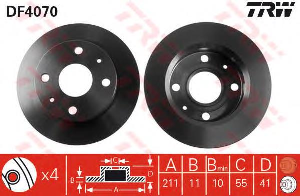 Disco do freio dianteiro TRW DF4070 preço, a partir de 33,58 USD