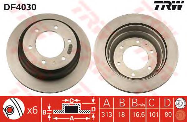 Disco do freio traseiro TRW DF4030 preço, a partir de 50,64 USD