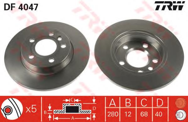 Disco do freio traseiro TRW DF4047 preço, a partir de 31,83 USD