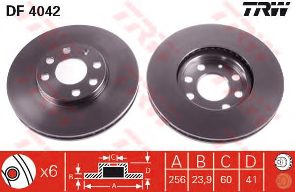 Disco do freio dianteiro TRW DF4042 preço, a partir de 35,27 USD