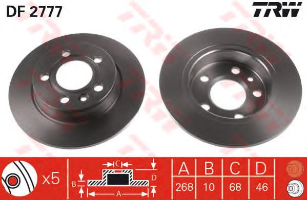 Disco do freio traseiro TRW DF2777 preço, a partir de 35,99 USD