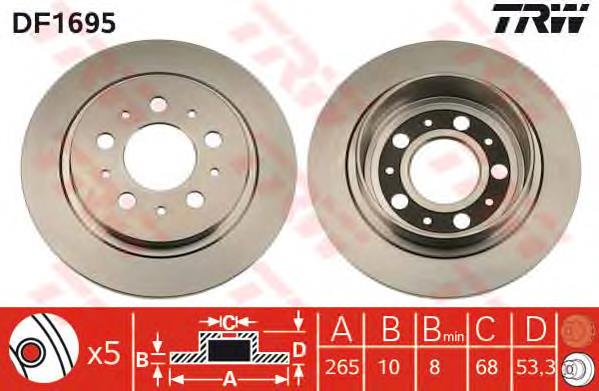Disco do freio traseiro 15955 ABS