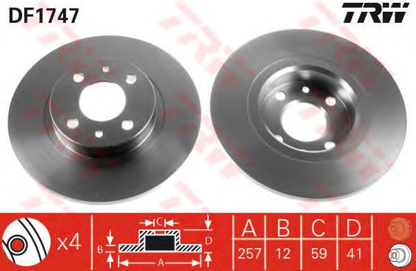 Disco do freio dianteiro Fiat/Alfa/Lancia 71772241