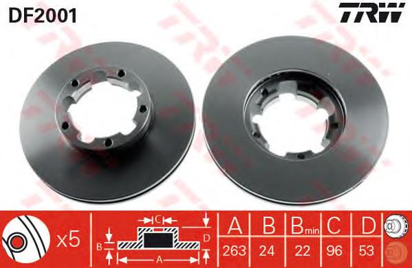 Disco do freio dianteiro DI197C Japan Parts