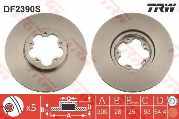 Disco do freio dianteiro TRW DF2390S preço, a partir de 46,40 USD