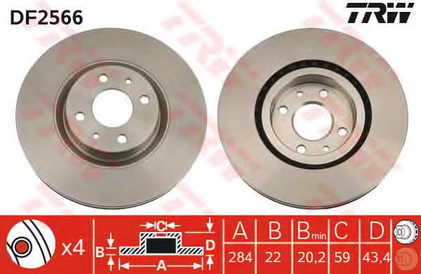 60810404 Fiat/Alfa/Lancia Disco do freio dianteiro