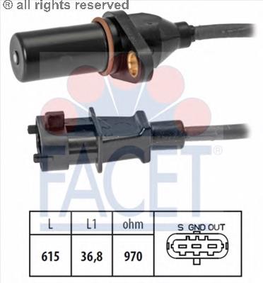 90569 Facet Sensor de posição (de revoluções) de cambota
