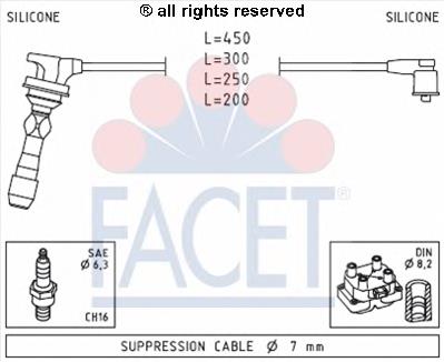 Fios de alta voltagem, kit 941318111318 Magneti Marelli