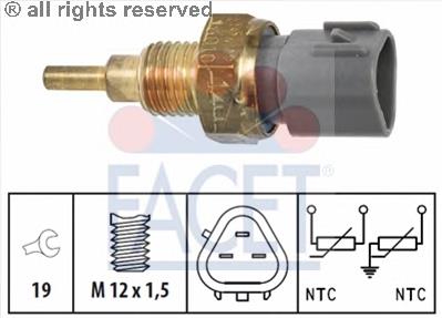 Sensor de temperatura do fluido de esfriamento (de ativação de ventilador do radiador) NTY ECTTY004