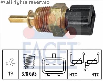 73367 Facet Sensor de temperatura do fluido de esfriamento