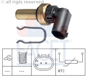 73324 Facet Sensor de temperatura do fluido de esfriamento