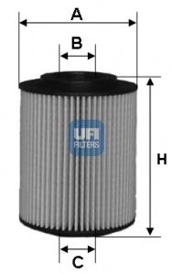 2507000 UFI Filtro de óleo
