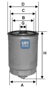 2444100 UFI Filtro de combustível