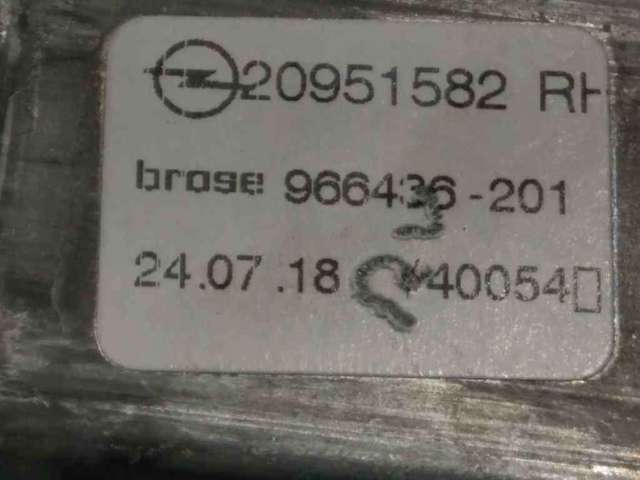 Mecanismo de acionamento de vidro da porta dianteira direita para Opel Zafira P12
