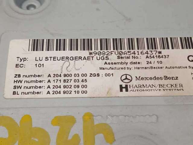 Unidade de controlo multimídia 2049000300 MERCEDES